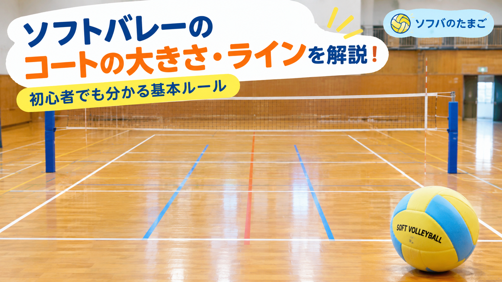 ソフトバレーのコートの大きさ・ラインを解説！