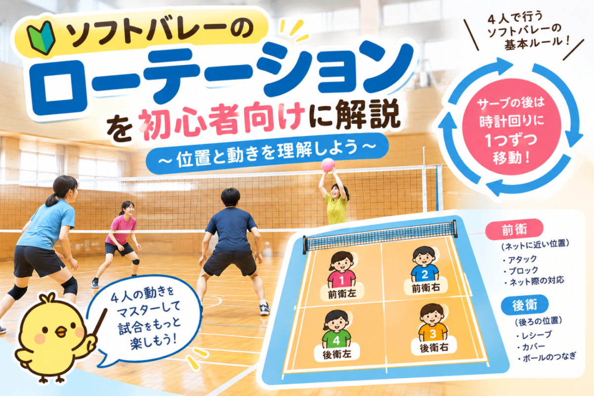 ソフトバレーのローテーションを初心者向けに解説｜位置と動きを理解しよう